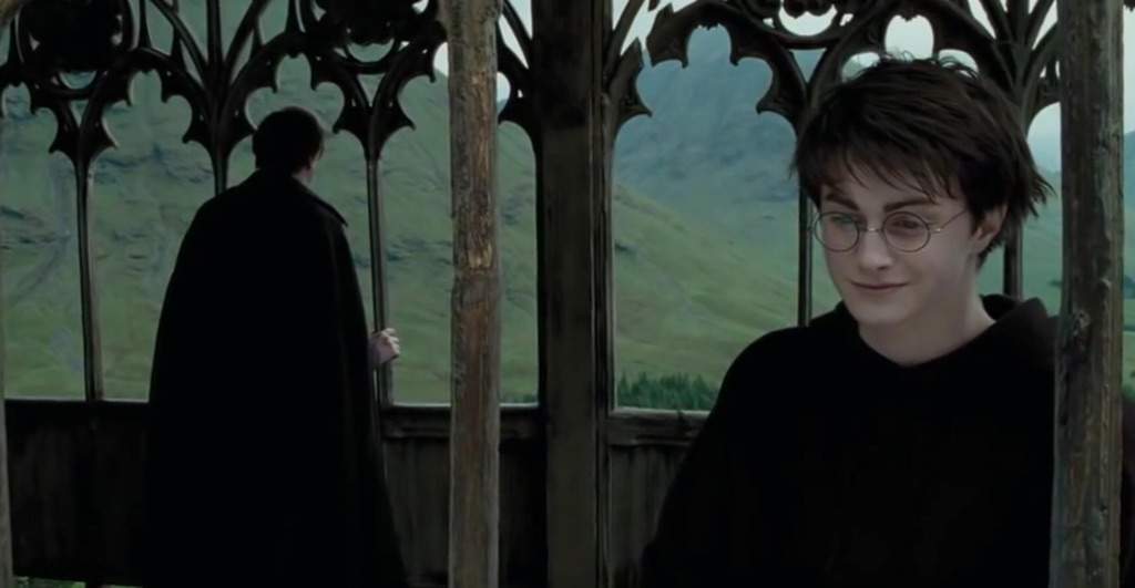 Harry talking to Lupin on Bridge